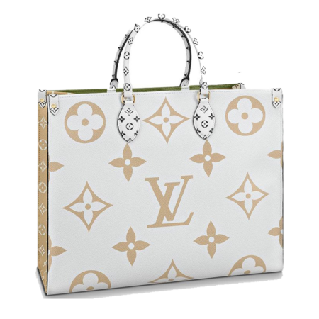 Louis Vuitton OnTheGo Bag Empreinte in cream and saffron, available at Luxury LD