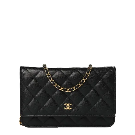 Chanel Classic Wallet on Chain in Caviar Leather with Gold or Silver Tone Metal