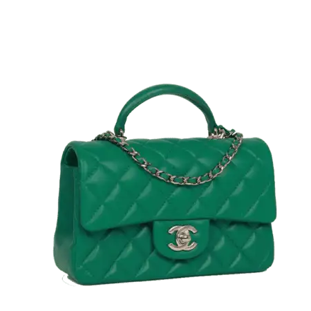 Chanel Emerald green top handle mini bag