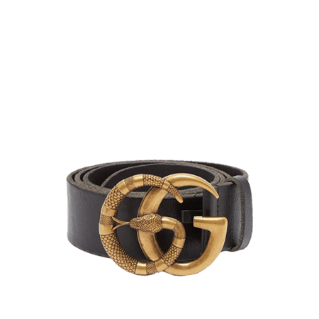 Gucci Leather Belt Snake with Double G buckle