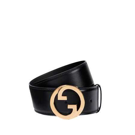 Gucci Leather Belt with Interlocking G buckle in premium leather